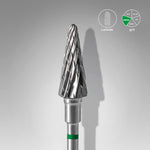 Staleks Punta Carbide Cono, Verde, diametro 6 mm - lunghezza punta 14 mm